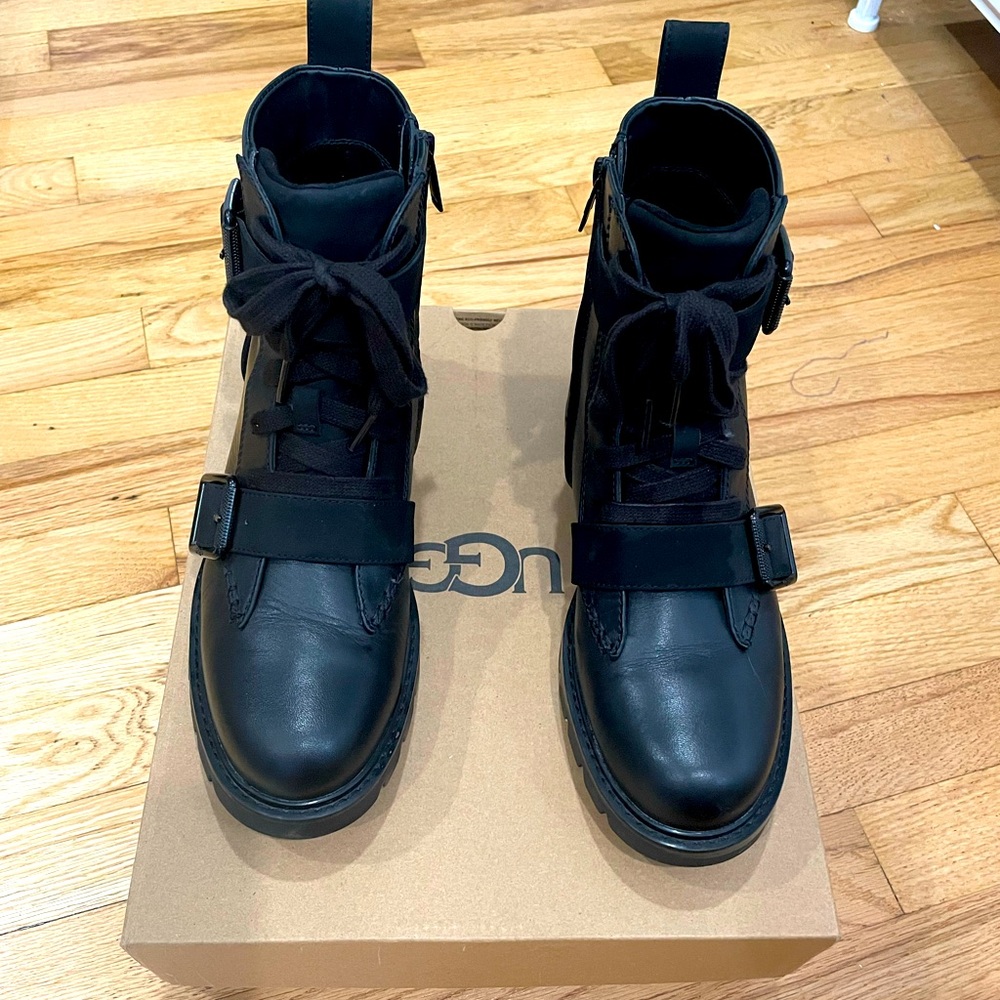 Size 9 UGG Women’s leather and suede combat boots.